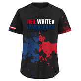 Custom Patriot Baseball Jersey, "Red, White & Blueberries" Conservative Pride Shirt BSBJ01-25020197-1