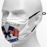 "Red, White & Blueberries" Themed Graphic Face Mask, Cute Patriotic Family Fun Design KZ02-25027153-5