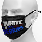 "Red, White & Blueberries" Themed Graphic Face Mask, Cute Patriotic Family Fun Design KZ02-25027153-2