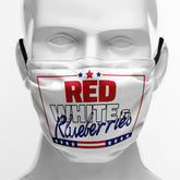 "Red, White & Blueberries" Themed Graphic Face Mask, Cute Patriotic Family Fun Design KZ02-25027153-4
