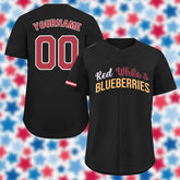 Custom Patriot Baseball Jersey, "Red, White & Blueberries" Conservative Pride Shirt BSBJ01-25020197-6
