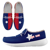 Personalized USA Flag Sneakers, Custom Stars and Stripes Loafer Shoes, Fur Lining Shoe, Pride in Comfort,FN042-24020304-5w