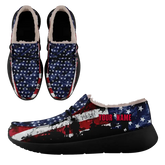 Personalized USA Flag Sneakers, Custom Stars and Stripes Loafer Shoes, Fur Lining Shoe, Pride in Comfort,FN042-24020304-7b