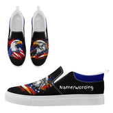 Personalized Patriotic Sneakers, Custom US Flag Shoes, Pride Flag Slip On Shoes