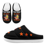 Patriotic Veteran Tribute Plush Slippers, USA Pride Padded Comfort Shoes FN057-25023199