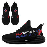 "Red, White & Blueberries" Patriotic Athletic Sneakers, Pro-America Conservative Pride Trainers FN079-25028156-4