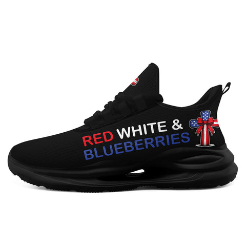 "Red, White & Blueberries" Patriotic Athletic Sneakers, Pro-America Conservative Pride Trainers FN079-25028156-4