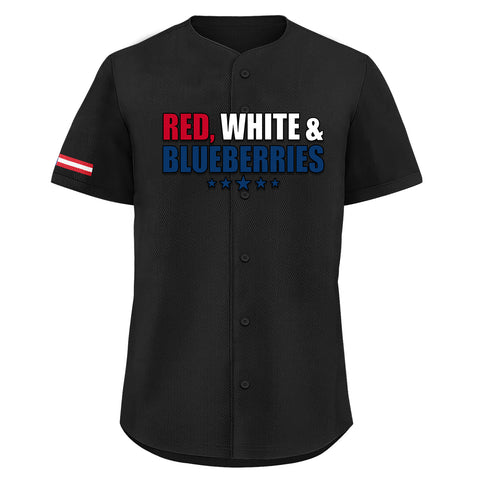 Custom Patriot Baseball Jersey, "Red, White & Blueberries" Conservative Pride Shirt BSBJ01-25020197-2