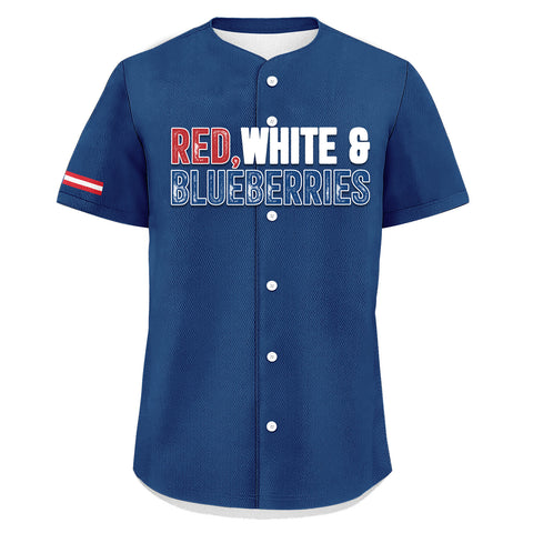 Custom Patriot Baseball Jersey, "Red, White & Blueberries" Conservative Pride Shirt BSBJ01-25020197-4