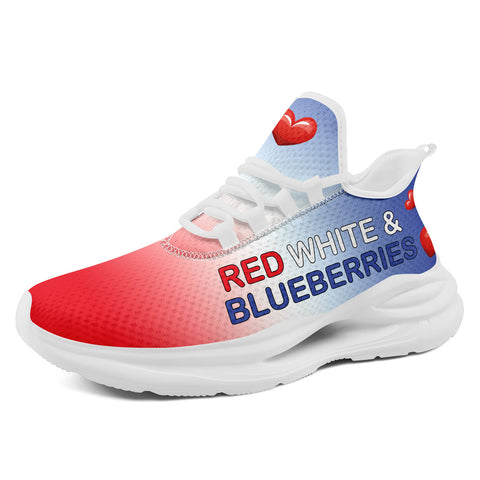"Red, White & Blueberries" Patriotic Athletic Sneakers, Pro-America Conservative Pride Trainers FN079-25028156-3