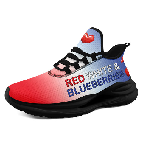 "Red, White & Blueberries" Patriotic Athletic Sneakers, Pro-America Conservative Pride Trainers FN079-25028156-3