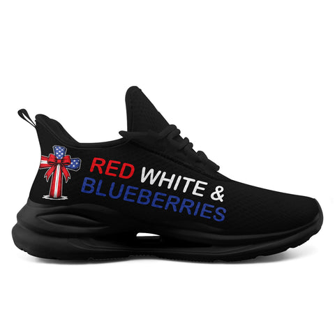 "Red, White & Blueberries" Patriotic Athletic Sneakers, Pro-America Conservative Pride Trainers FN079-25028156-4