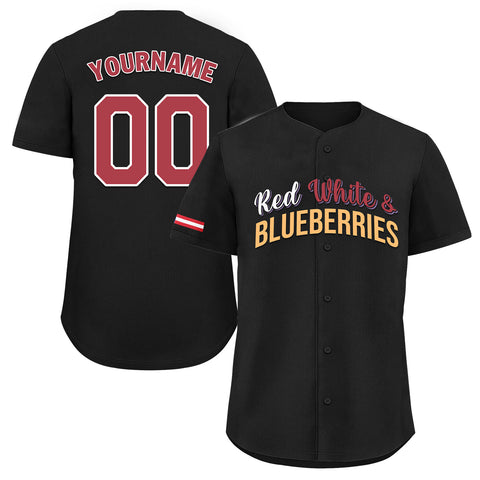 Custom Patriot Baseball Jersey, "Red, White & Blueberries" Conservative Pride Shirt BSBJ01-25020197-6