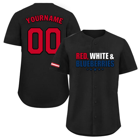 Custom Patriot Baseball Jersey, "Red, White & Blueberries" Conservative Pride Shirt BSBJ01-25020197-2