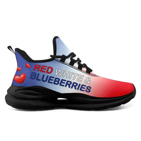 "Red, White & Blueberries" Patriotic Athletic Sneakers, Pro-America Conservative Pride Trainers FN079-25028156-3
