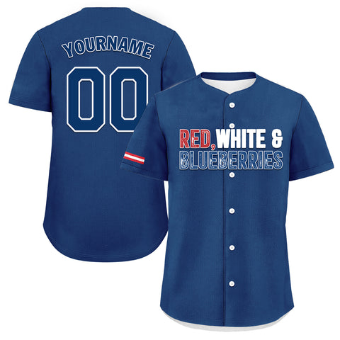 Custom Patriot Baseball Jersey, "Red, White & Blueberries" Conservative Pride Shirt BSBJ01-25020197-4