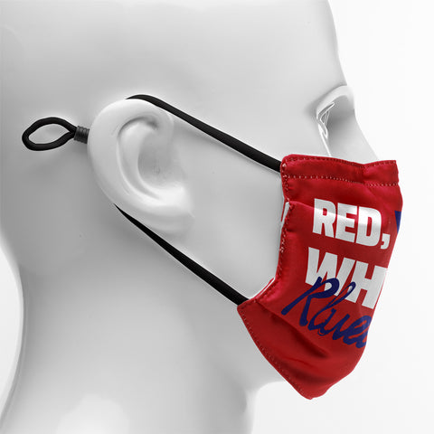 "Red, White & Blueberries" Themed Graphic Face Mask, Cute Patriotic Family Fun Design KZ02-25027153-3