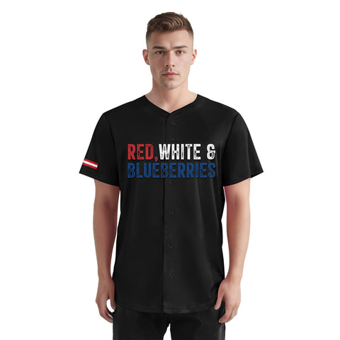 Custom Patriot Baseball Jersey, "Red, White & Blueberries" Conservative Pride Shirt BSBJ01-25020197-3