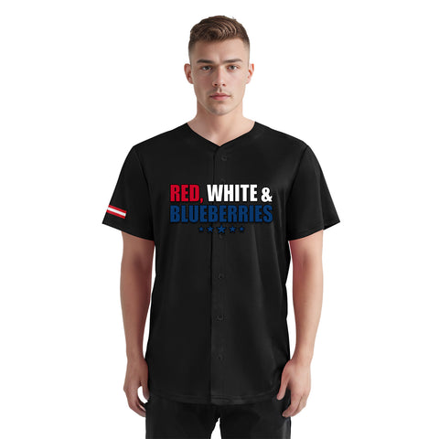 Custom Patriot Baseball Jersey, "Red, White & Blueberries" Conservative Pride Shirt BSBJ01-25020197-2