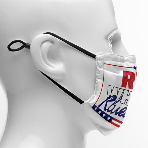 "Red, White & Blueberries" Themed Graphic Face Mask, Cute Patriotic Family Fun Design KZ02-25027153-4