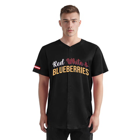 Custom Patriot Baseball Jersey, "Red, White & Blueberries" Conservative Pride Shirt BSBJ01-25020197-6