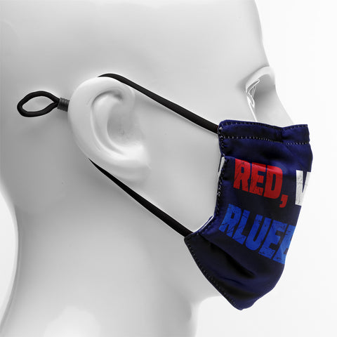 "Red, White & Blueberries" Themed Graphic Face Mask, Cute Patriotic Family Fun Design KZ02-25027153-1