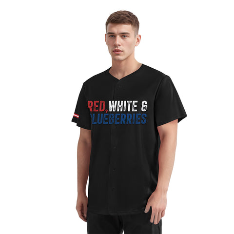 Custom Patriot Baseball Jersey, "Red, White & Blueberries" Conservative Pride Shirt BSBJ01-25020197-3