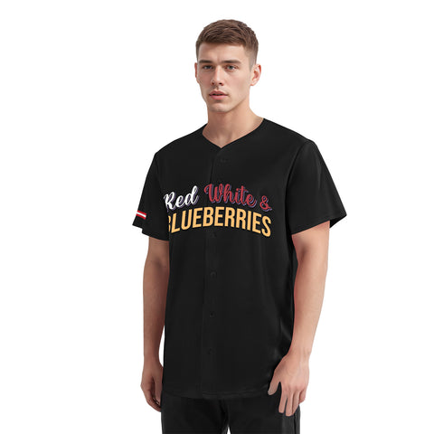 Custom Patriot Baseball Jersey, "Red, White & Blueberries" Conservative Pride Shirt BSBJ01-25020197-6