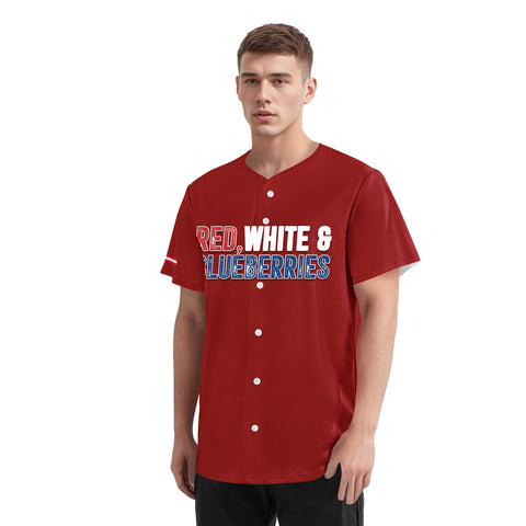 Custom Patriot Baseball Jersey, "Red, White & Blueberries" Conservative Pride Shirt BSBJ01-25020197-5