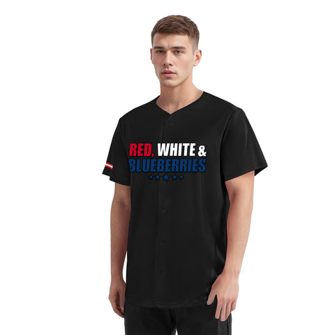 Custom Patriot Baseball Jersey, "Red, White & Blueberries" Conservative Pride Shirt BSBJ01-25020197-2