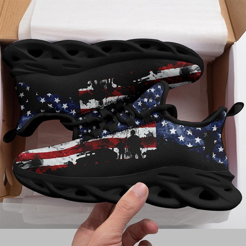 MaxSoul-B03014 Custom Max Soul American Flag, USA Flag Sneakers Max Soul, Shoes, Printed Shoes