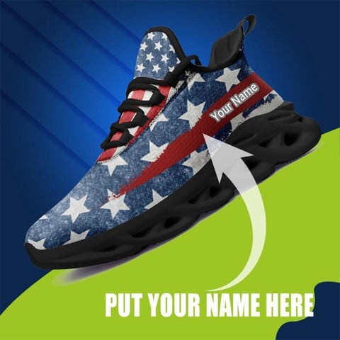 MaxSoul-B03008 Custom Max Soul American Flag, USA Flag Sneakers Max Soul, Shoes, Printed Shoes