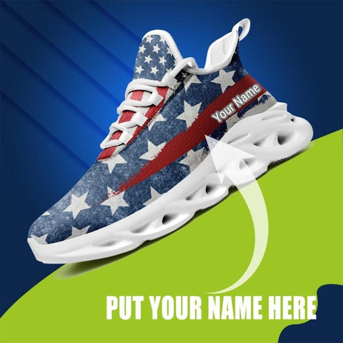 MaxSoul-B03007 Custom Max Soul American Flag, USA Flag Sneakers Max Soul, Shoes, Printed Shoes