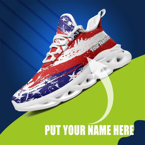 MaxSoul-B03001 Custom Max Soul American Flag, USA Flag Sneakers Max Soul, Shoes, Printed Shoes