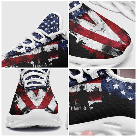 MaxSoul-B03013 Custom Max Soul American Flag, USA Flag Sneakers Max Soul, Shoes, Printed Shoes