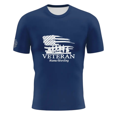 Personalized Men's Flag, Men's Navy Blue Color T-shirt, YW064-23020002