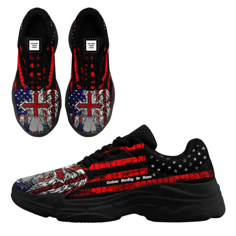 Personalized American Pride Shoes,Custom US Flag Sneakers,Patriotic Shoes,FN020-24020005