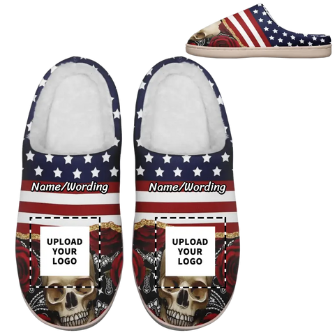 Business holiday gifts, Personalized Indoor Slipper, Custom Warm-Fur Slipper, US-Theme Slipper,kitty2020-24020021