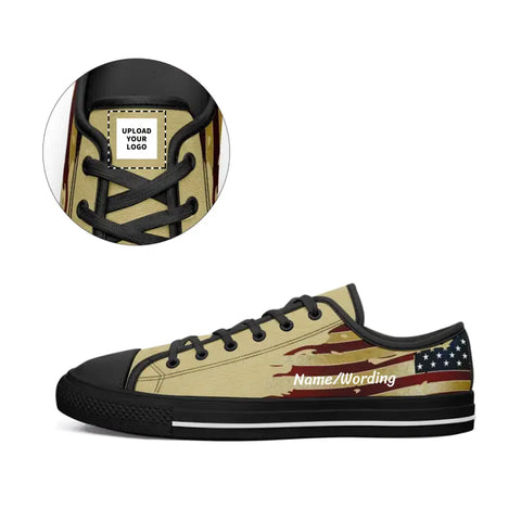 Gifts for Businesses, Personalized Flag Sneakers, Custom US-Theme Shoes, Comfortable and Lace Up Shoes,7219-24020020-1