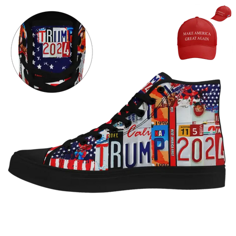 Personalized T Combo Deal, Custom Canvas High Top Sneakers and Hat, T 2024 Gift