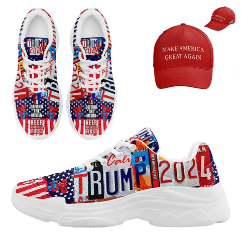 Personalized T Combo Offer, Custom Save America Sneakers and Hat, Unique Gift