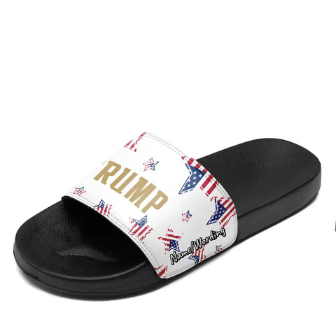 Personalized Trump Slide Slipper, Custom Patriotic Slipper, Support for Trump