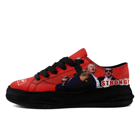 Personalized Trump Sneakers, Custom MAGA Shoes, Shooting Event Shoes, Canvas and Comfortable Shoes