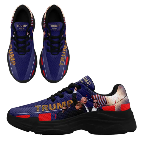 Personalized Trump Sneakers, Custom MAGA  Shoes, Lightweight Chunky Shoes, Best Gift for Trump support