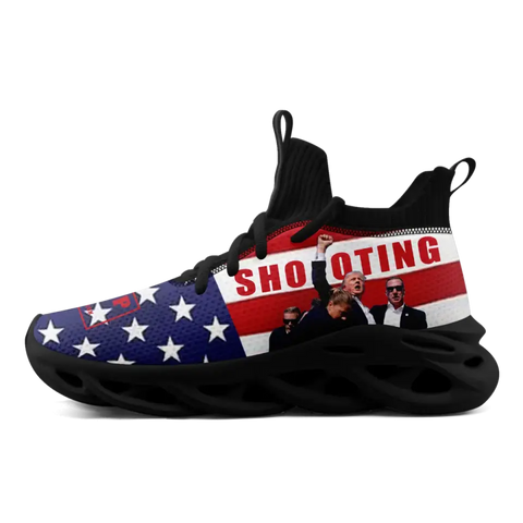 Personalized Trump Sneakers, Custom Shooting Event Shoes, Breathable Walking Shoes,  Glow at Light Shoes