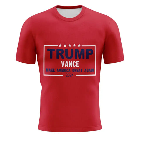 Personalized Trump T-Shirt, Custom Trump Vance Tee, Breathable Short-Sleeve Shirt, Support Gift for Trump