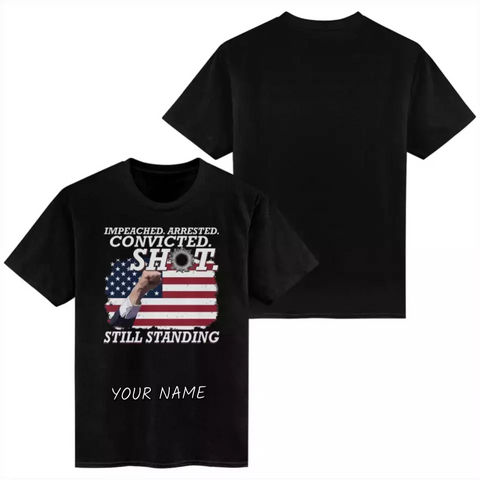 Personalized Trump T-Shirt, Custom Short-Support for Trump's Sleeve Shirt, Solid Color with Image Tee