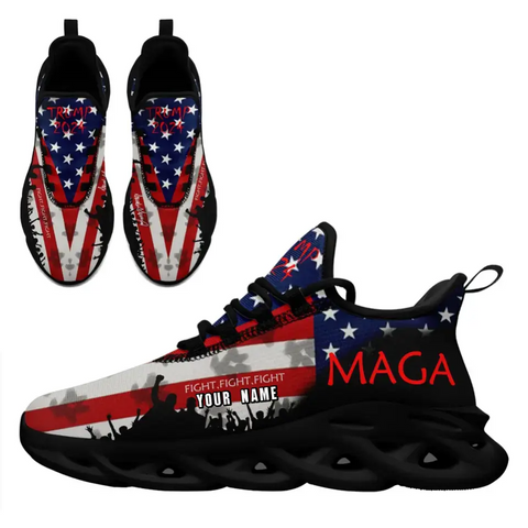 Personalized Trump's Signature Sneakers, Custom Patriotic,Light-Weight Shoes,  Fight Design Support For Trump