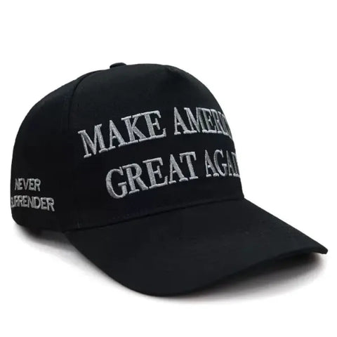 2024 American Black Gothic MAGA Hat, Embroidered Little Black Riding Sport Hat Trump Never Surrender Hat