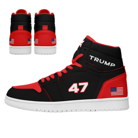 Personalized 47 Trump Sneakers, Custom Colorful High Top Shoes, Stylish Shoes